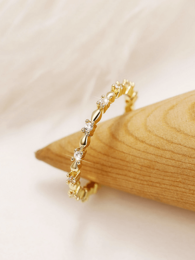 Elle CZ Minimalist Ring in 18k PVD Gold Plated