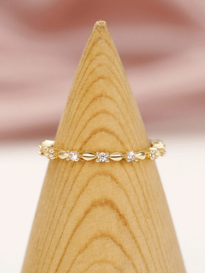 Elle CZ Minimalist Ring in 18k PVD Gold Plated