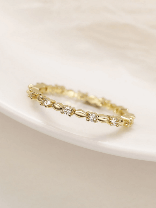 Elle CZ Minimalist Ring in 18k PVD Gold Plated