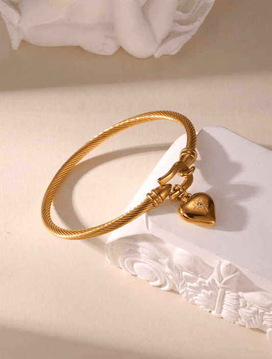 Elle Premium 2 Pc Set Bangle Bracelet in Vermeil Gold