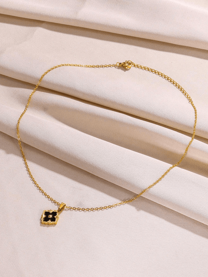 Elle Vintage Floral Pendant Necklace in 18k PVD Gold Plated