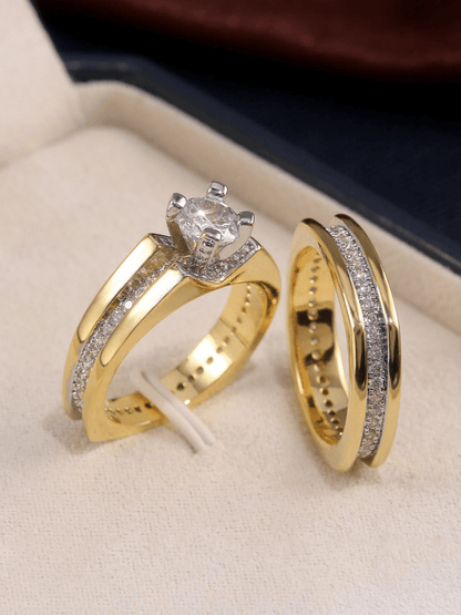 Elle 2 PC Set Engagement Ring in 18k Gold Vermeil