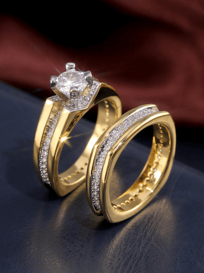 Elle 2 PC Set Engagement Ring in 18k Gold Vermeil