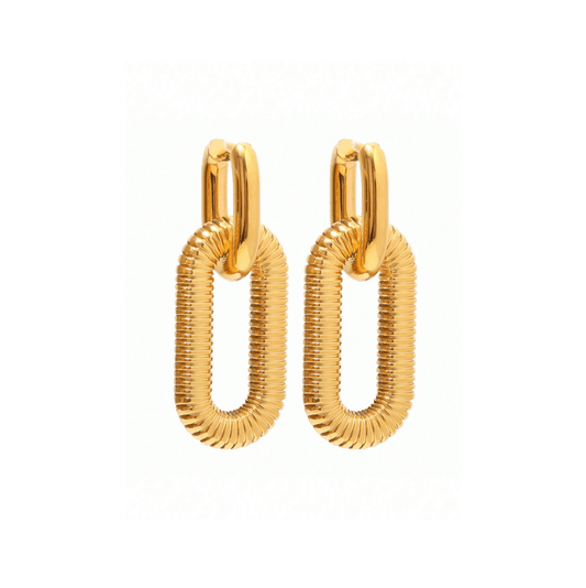 Geometric Earrings in 18k Gold Vermeil and White Gold Finish