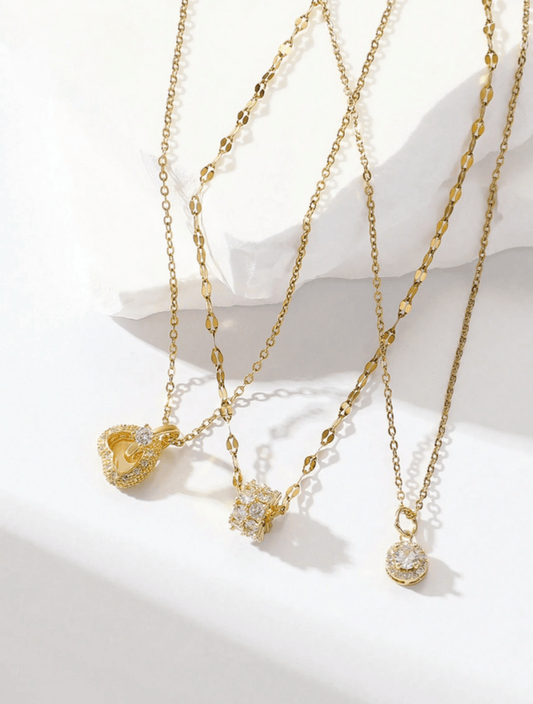 Elle 3-Pc Set CZ Dainty Necklaces