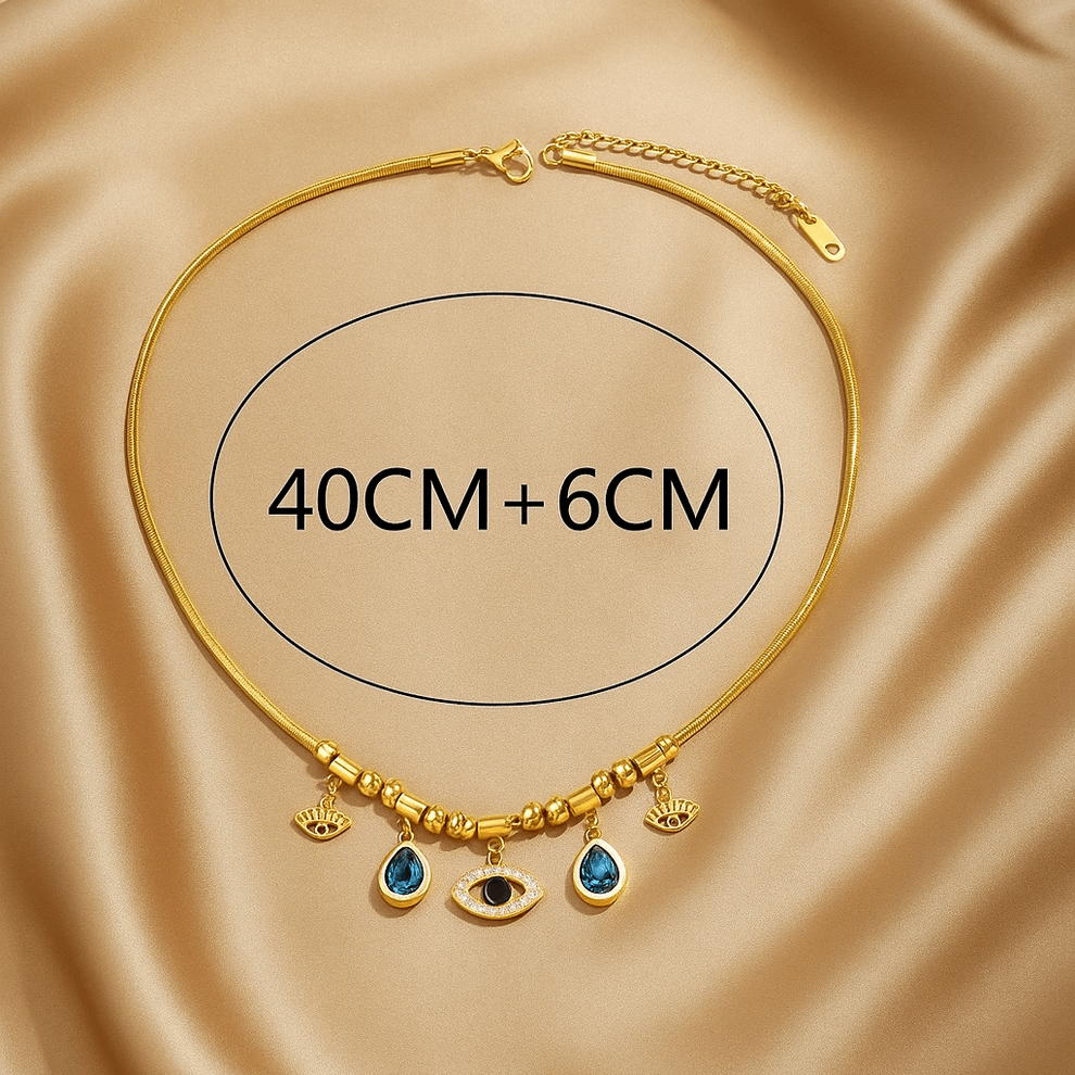 Unique Evil Eye Necklace in 18k Gold Vermeil