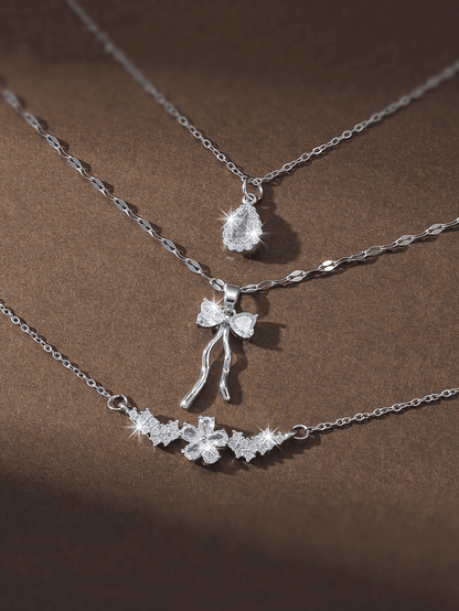 Elle 3-Pc Set CZ Charm Necklaces 18k Gold Vermeil