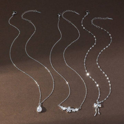 Elle 3-Pc Set CZ Charm Necklaces 18k Gold Vermeil