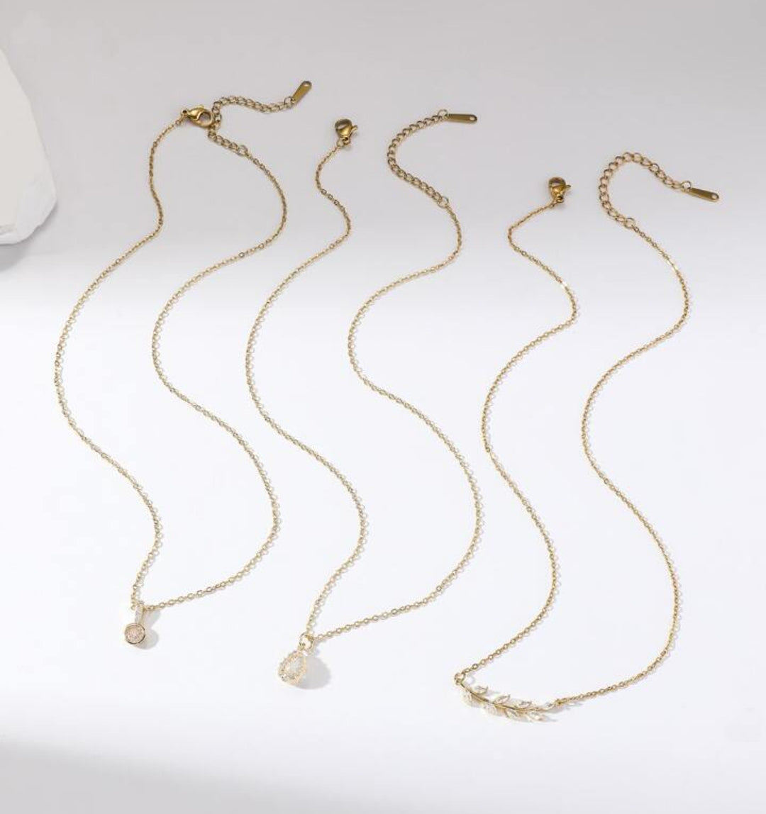 Elle 3-Pc Set CZ Timeless Necklaces