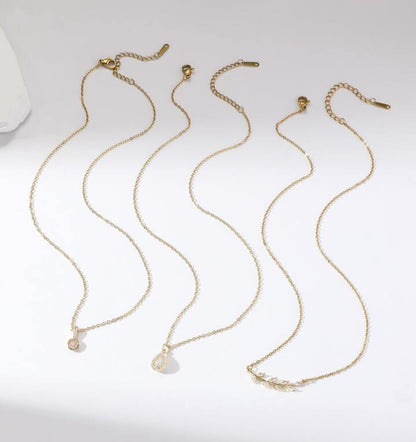 Elle 3-Pc Set CZ Timeless Necklaces in 18k Gold Vermeil