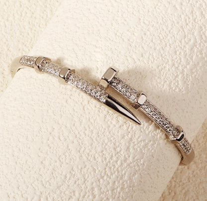 CZ Clasp Bangle Bracelet in 18k PVD Gold Plated