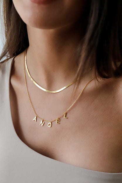 Personalized Initials Layered Name Necklace #0044