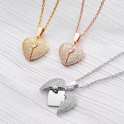 Personalized Heart Wing CZ Name Necklace #0036