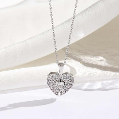 Personalized Heart Wing CZ Name Necklace #0036