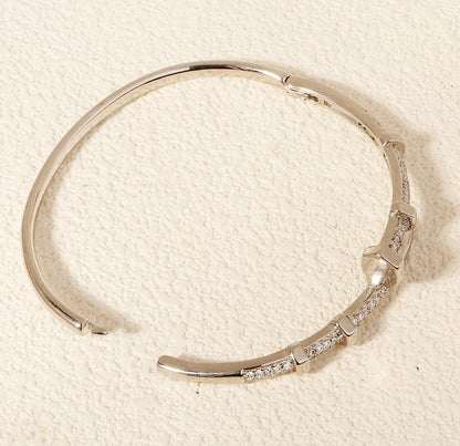 CZ Clasp Bangle Bracelet in 18k PVD Gold Plated