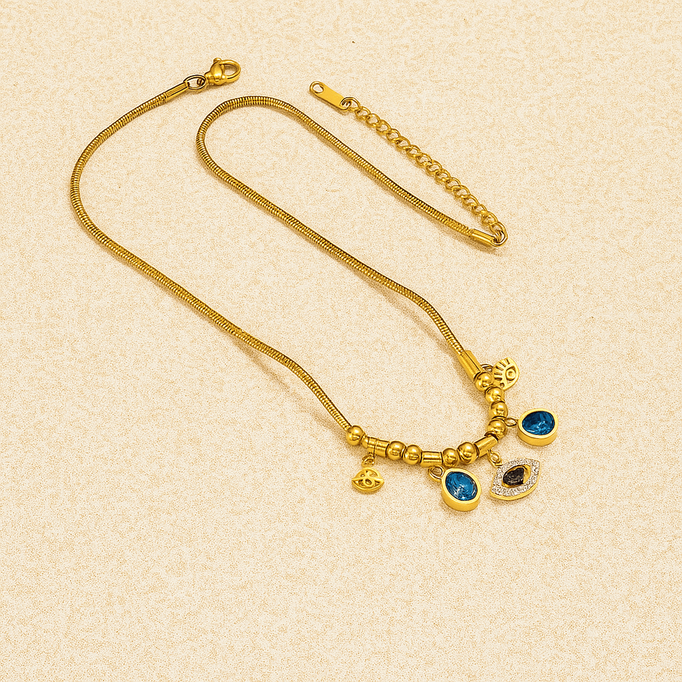Unique Evil Eye Necklace in 18k Gold Vermeil