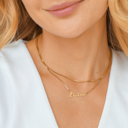 Personalized Signature Layered Name Necklace #0045