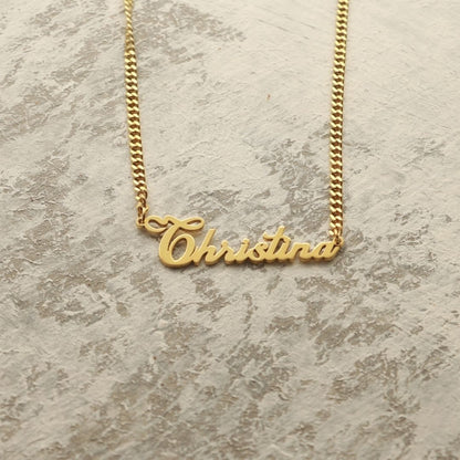Personalized Cursive Name Necklace #0030