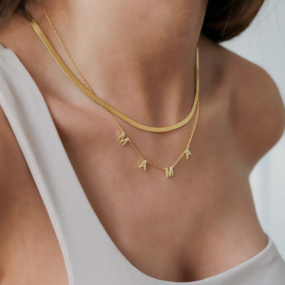 Personalized Initials Layered Name Necklace #0044