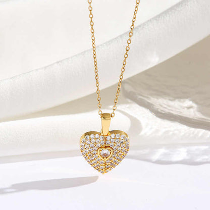 Personalized Heart Wing CZ Name Necklace #0036