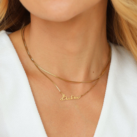 Personalized Signature Layered Name Necklace #0045