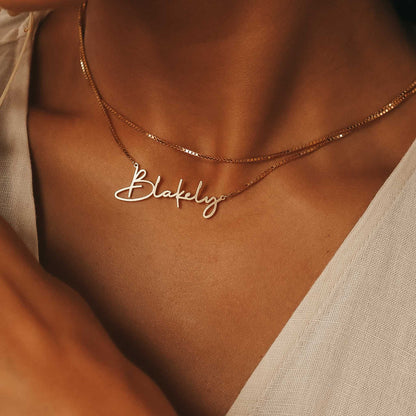 Personalized Signature Layered Name Necklace #0045