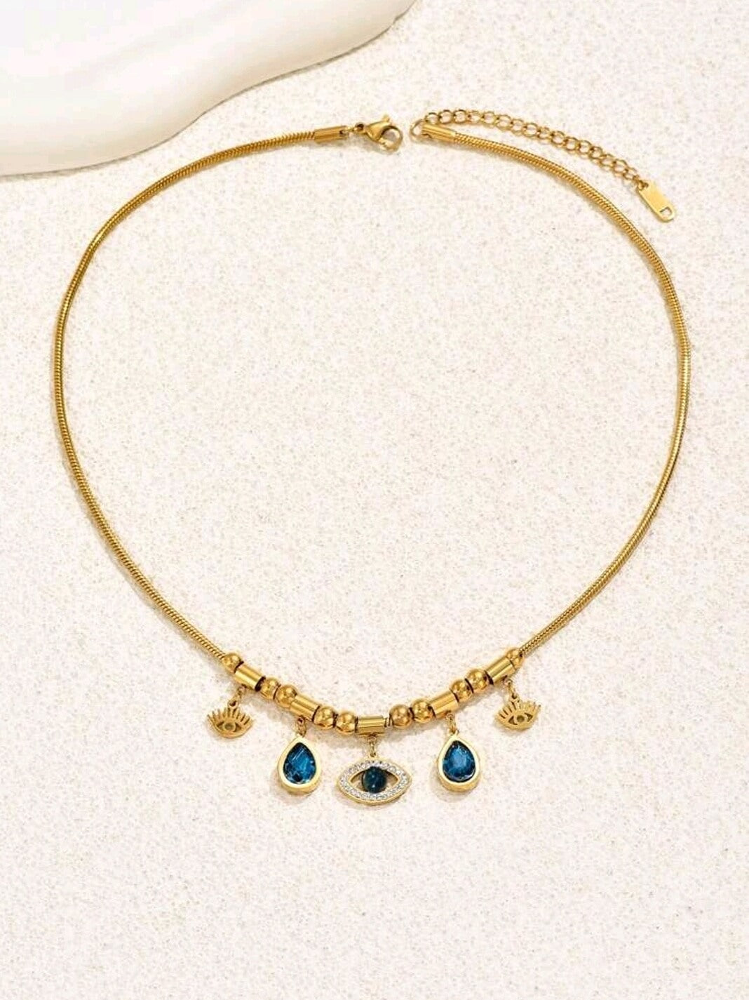 Unique Evil Eye Necklace in 18k Gold Vermeil