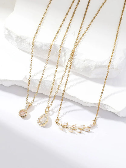 Elle 3-Pc Set CZ Timeless Necklaces in 18k Gold Vermeil